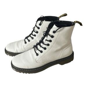 Dr. Martens Women Size 11 Luana White Black Boots Lace Up Combat Round Toe AW004